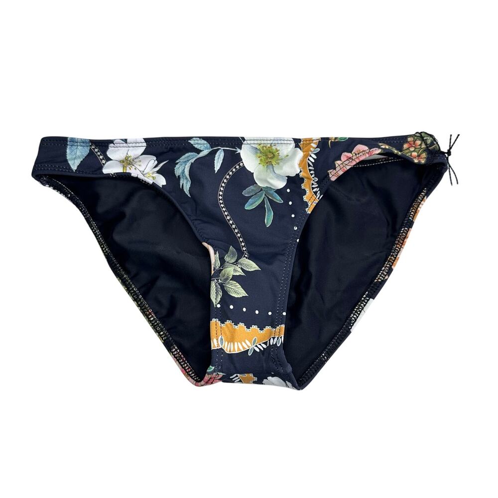 NWT Ellejay swimwear floral black bikini bottoms size XS